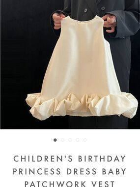 Ivory champagne satin occasion girls dress
